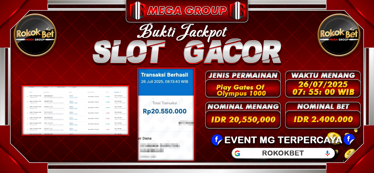 Bukti JP situs Rokokbet hari Minggu, 27 Juli 2025
